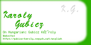 karoly gubicz business card